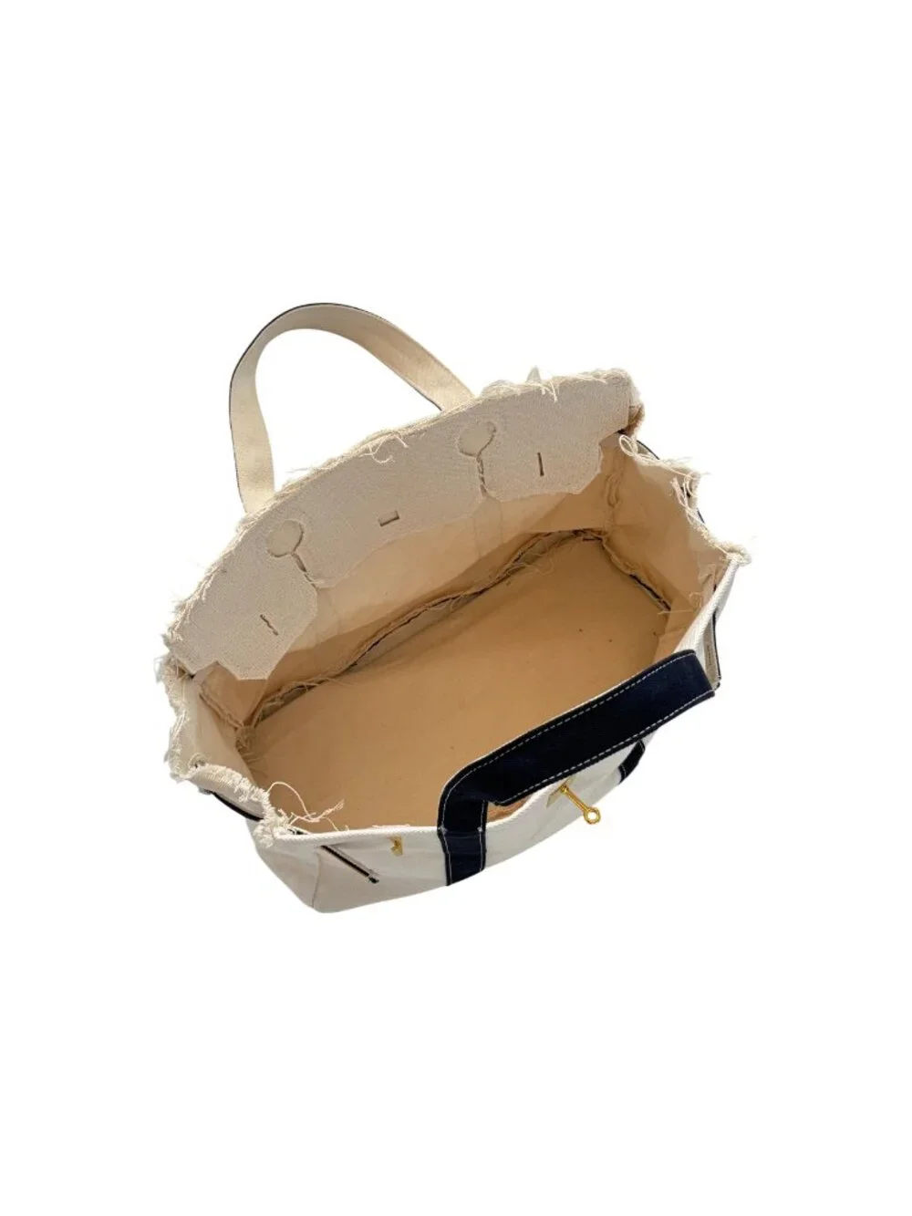 BOATKIN | CANVAS & NAVY L.L.BEAN STYLE TOTE BAG WITH GOLD HARDWARE